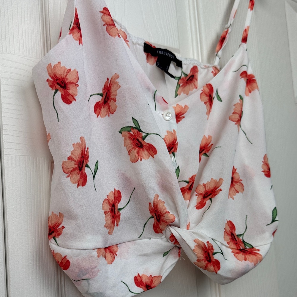 Floral Button-Front Tank Top - Picture 3 of 6